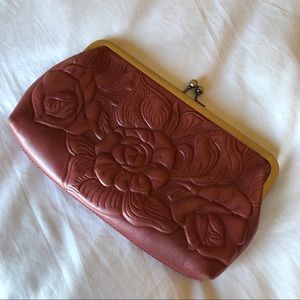 Patricia Nash dusty red clutch